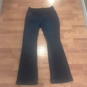 Old Navy maternity jeans, bootcut.